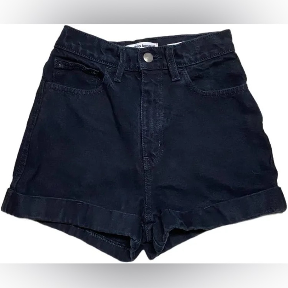 American Apparel Women's High Waist Black Shorts